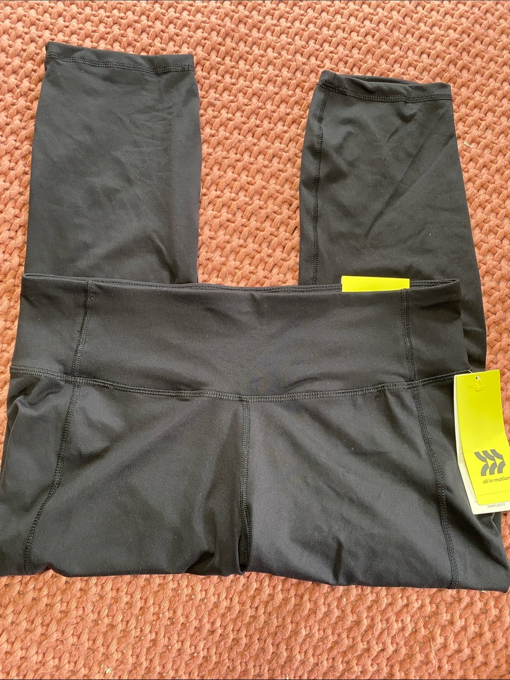 all in motion Black Capris with Yellow Tag